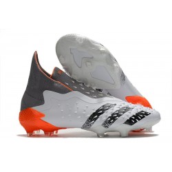 Adidas Predator Freak+ FG Blanc Acier Métallique Rouge Solaire