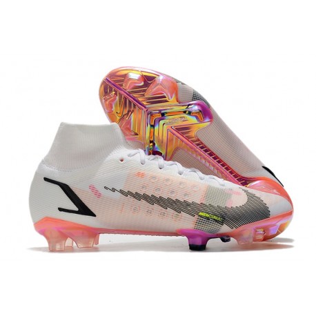 Nike Mercurial Superfly VIII Elite FG Neuf Blanc Noir Carmin Rose