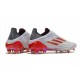 adidas X SPEEDFLOW+ FG Blanc Acier Métallique Rouge Solaire