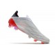 adidas X SPEEDFLOW+ FG Blanc Acier Métallique Rouge Solaire