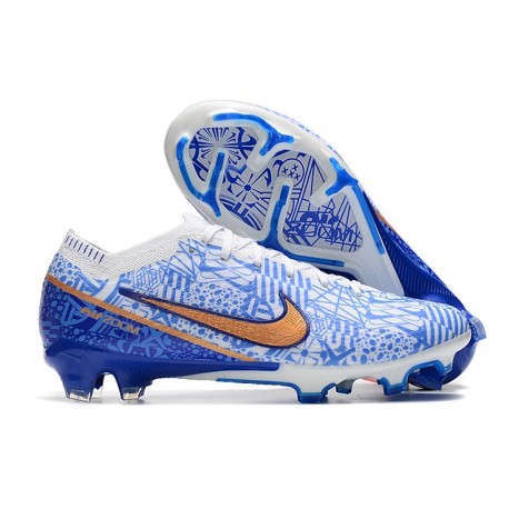 Nike Zoom Mercurial Vapor 15 Elite FG Lucent Pack Blanc Bleu Or 