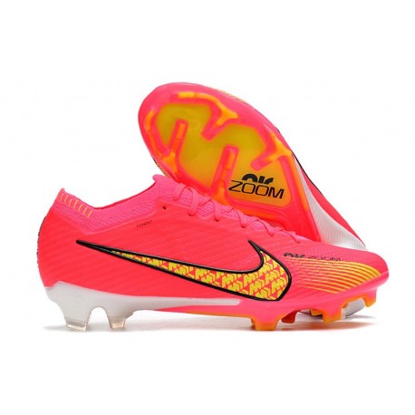 Chaussures Nike Zoom Mercurial Vapor 15 Elite FG Rose Jaune