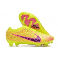 Chaussures Nike Zoom Mercurial Vapor 15 Elite FG Jaune Rose