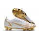 Nike Mercurial Vapor 14 Elite FG Homme Blanc Or
