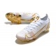 Nike Mercurial Vapor 14 Elite FG Homme Blanc Or