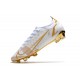 Nike Mercurial Vapor 14 Elite FG Homme Blanc Or