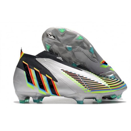 adidas Predator Edge+ FG Nouveaux Argent Métallique Noi Jaune Solaire
