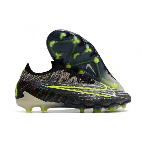 Nike Phantom GX Elite FG Crampon Noir Volt Blanc Bleu Lumière