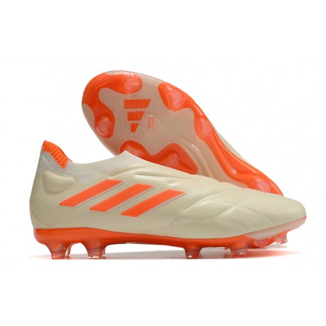 Crampons de Foot adidas Copa Pure+ FG Blanc Cassé Orange Solaire Equipe