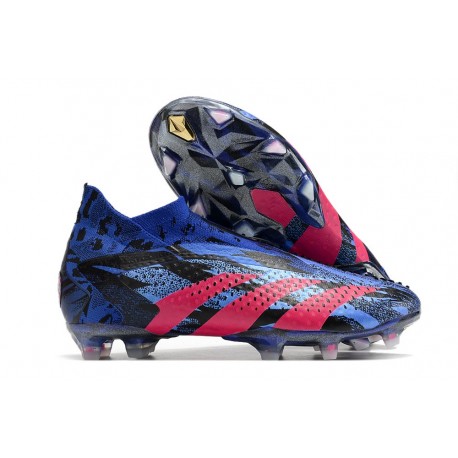 adidas Predator Accuracy+ FG Bleu Lucide Magenta Réel Equipe Noir Foncé