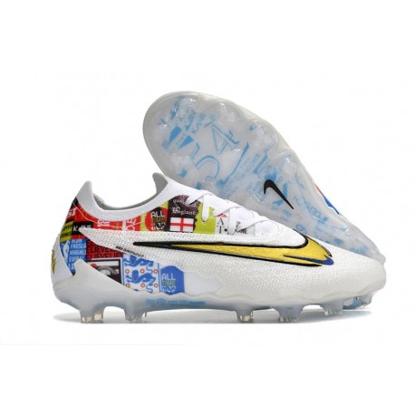 Chaussures Nike Phantom GX Elite FG Blanc Or