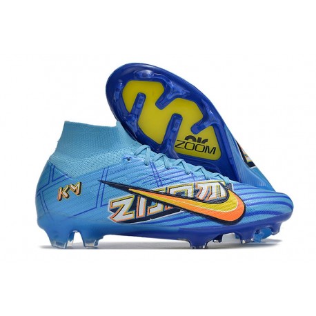 Nike Zoom Mercurial Superfly Elite IX FG X Mbappe Bleu Baltique Blanc
