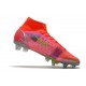 Nike Mercurial Superfly 8 Elite SG Chaussures Rubis Argent Metallique
