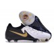 Chaussure Nike Phantom Luna 2 Elite L FG Blanc Noir Pièce Dor Métallique