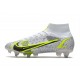 Nike Mercurial Superfly 8 Elite FG Silver Safari - Blanc Noir Argenté Jaune Fluo