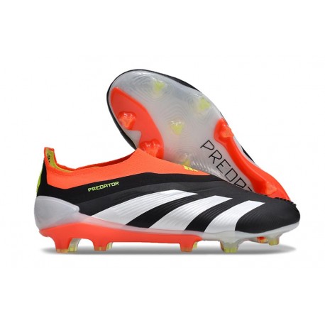 Chaussures de football adidas Predator Elite LL FG Noir Banc Rouge Solaire