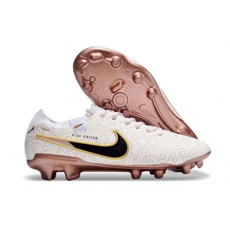 Crampons Nike Tiempo Legend X Elite FG Blanc Or Noir