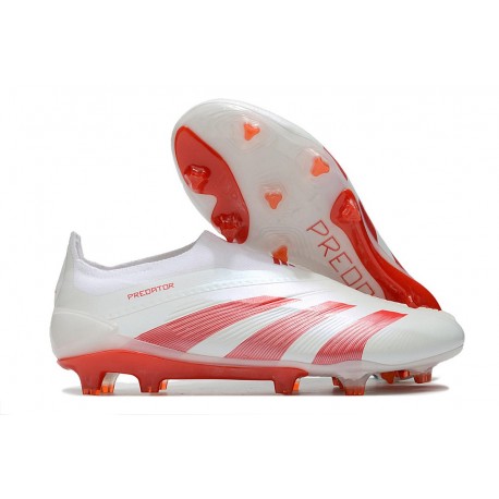 Chaussures de football adidas Predator Elite LL FG Blanc Rouge