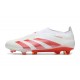 Chaussures de football adidas Predator Elite LL FG Blanc Rouge