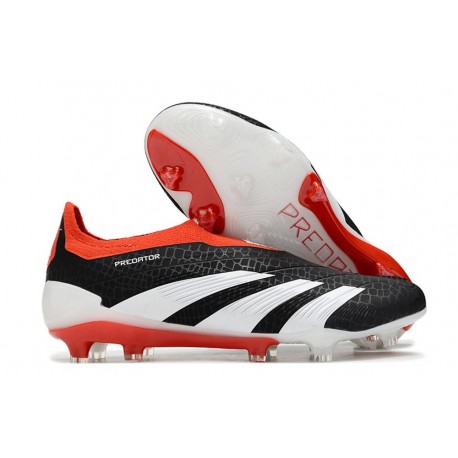 Chaussures de football adidas Predator Elite LL FG Noir Banc Rouge Solaire