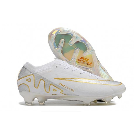Crampons Nike Zoom Mercurial Vapor 15 Elite FG Blanc Or