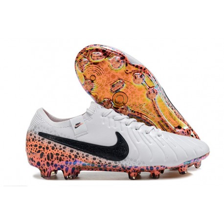 Crampons Nike Tiempo Legend X Elite FG Blanc Noir Orange