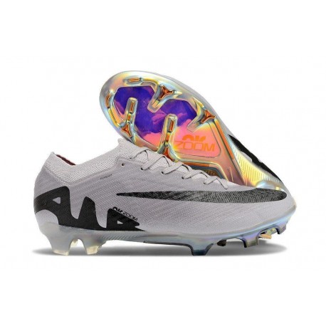 Crampons Nike Zoom Mercurial Vapor 15 Elite FG Gris Atmosphere Noir