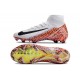 Nike Air Zoom Mercurial Superfly X Elite FG Blanc Orange Noir