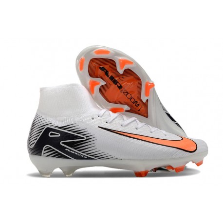 Nike Air Zoom Mercurial Superfly X Elite FG Blanc Orange Noir