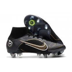 Nike Mercurial Superfly VIII Elite SG Noir Or Métallique Argent Métallique
