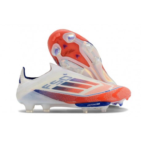 Crampons adidas F50+ LL FG Advancement – Blanc Rouge Bleu
