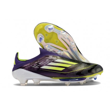 Crampons adidas F50+ LL FG Fast Reborn – Violet Blanc Lucid Lemon