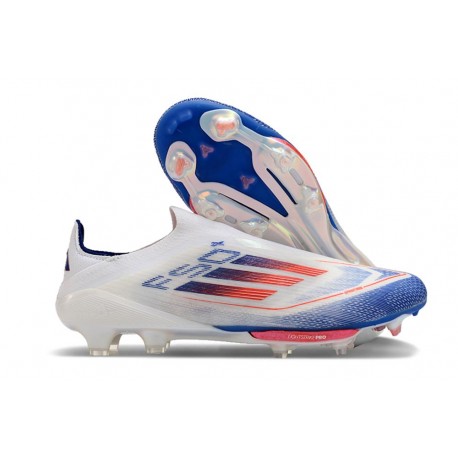 Crampons adidas F50+ LL FG Advancement – Blanc Rouge Bleu
