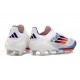 Crampons adidas F50+ LL FG Advancement – Blanc Rouge Bleu