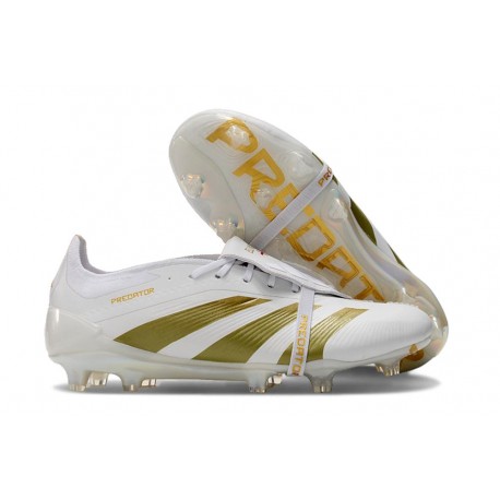 adidas Predator 24 Elite Foldover Tongue FG Blanc Ftwr Or Métallique 