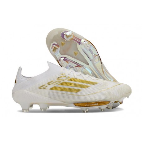 Nouvelle adidas F50+ Elite FG Day Spark - Blanc Doré Blanc