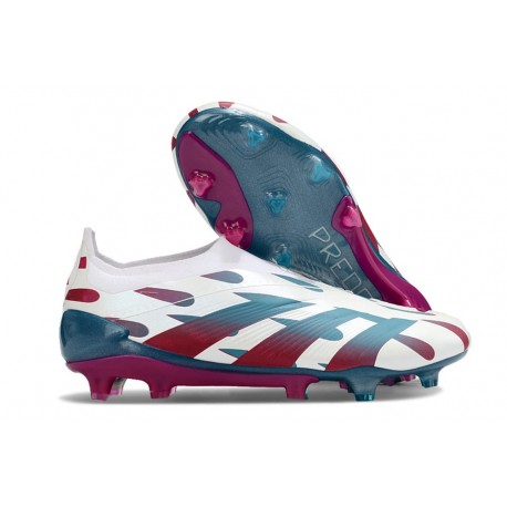 Chaussures de football adidas Predator Elite LL FG Blanc Rouge Bleu