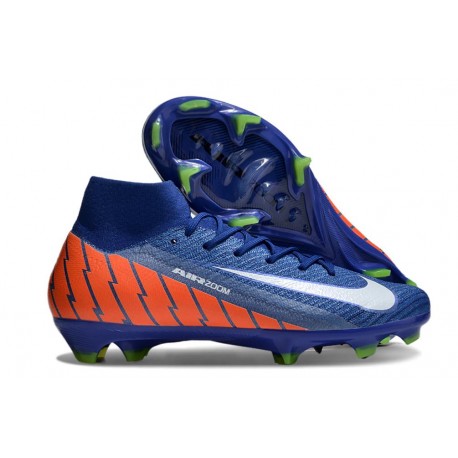 Chaussures Nike Mercurial Superfly 10 Elite FG Bleu Orange Blanc