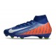 Chaussures Nike Mercurial Superfly 10 Elite FG Bleu Orange Blanc