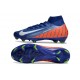 Chaussures Nike Mercurial Superfly 10 Elite FG Bleu Orange Blanc