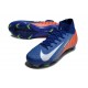 Chaussures Nike Mercurial Superfly 10 Elite FG Bleu Orange Blanc