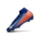 Chaussures Nike Mercurial Superfly 10 Elite FG Bleu Orange Blanc