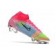 Chaussures Nike Mercurial Superfly 8 Elite FG Rose Bleu Jaune