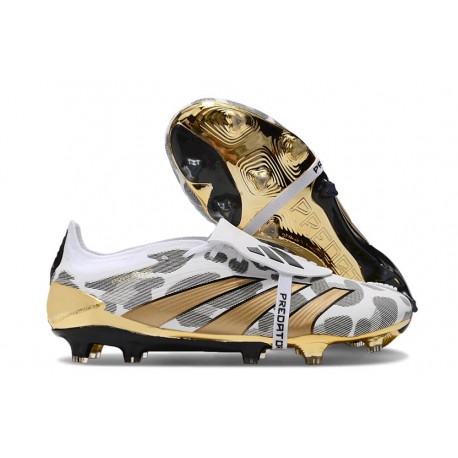 adidas Predator 24 Elite Foldover Tongue FG Blanc Or Gris