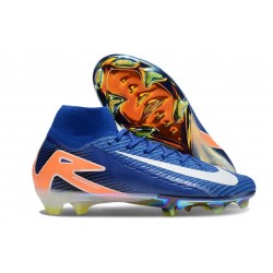 Chaussures Nike Mercurial Superfly 10 Elite FG Bleu Blanc Orange