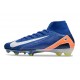 Chaussures Nike Mercurial Superfly 10 Elite FG Bleu Blanc Orange