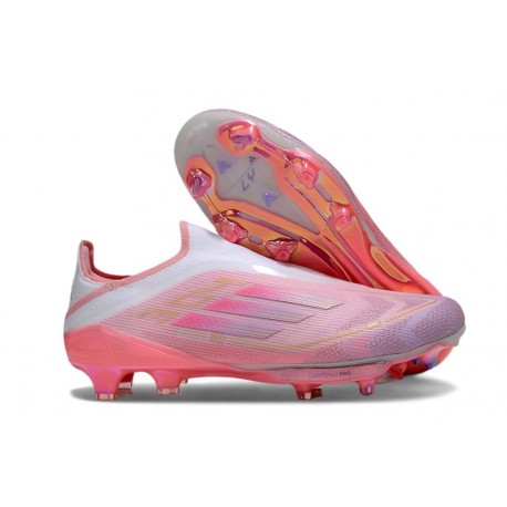Crampons adidas F50+ LL FG Rose Blanc