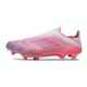 Crampons adidas F50+ LL FG Rose Blanc