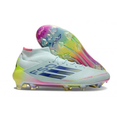 Crampons adidas F50 Elite Mid FG Stellar Icon – Bleu Jaune