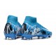 Nike Air Zoom Mercurial Superfly 10 Elite FG Bleu Blanc